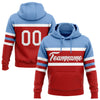 Custom Stitched Red White-Light Blue Line Sports Pullover Sweatshirt Hoodie