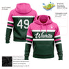 Custom Stitched Green White-Pink Line Sports Pullover Sweatshirt Hoodie