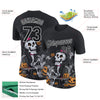 Custom Black White 3D Halloween Performance T-Shirt