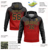 Custom Stitched Black Red-Old Gold 3D Pattern Design Gradient Square Shape Sports Pullover Sweatshirt Hoodie