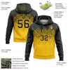 Custom Stitched Black Yellow 3D Pattern Design Gradient Square Shape Sports Pullover Sweatshirt Hoodie