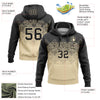 Custom Stitched Black Cream 3D Pattern Design Gradient Square Shape Sports Pullover Sweatshirt Hoodie