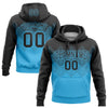 Custom Stitched Black Sky Blue 3D Pattern Design Gradient Square Shape Sports Pullover Sweatshirt Hoodie