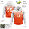 Custom Stitched White Orange 3D Pattern Design Gradient Square Shape Sports Pullover Sweatshirt Hoodie