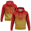 Custom Stitched Red Old Gold 3D Pattern Design Gradient Square Shape Sports Pullover Sweatshirt Hoodie