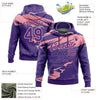 Custom Stitched Purple Medium Pink 3D Pattern Design Torn Paper Style Sports Pullover Sweatshirt Hoodie