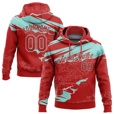 Custom Stitched Red Ice Blue 3D Pattern Design Torn Paper Style Sports Pullover Sweatshirt Hoodie