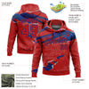 Custom Stitched Red Royal 3D Pattern Design Torn Paper Style Sports Pullover Sweatshirt Hoodie