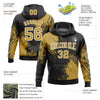 Custom Stitched Black Old Gold-White 3D Pattern Design Abstract Brush Stroke Sports Pullover Sweatshirt Hoodie