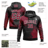 Custom Stitched Black Crimson-White 3D Pattern Design Abstract Brush Stroke Sports Pullover Sweatshirt Hoodie