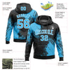 Custom Stitched Black Sky Blue-White 3D Pattern Design Abstract Brush Stroke Sports Pullover Sweatshirt Hoodie