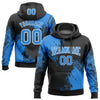 Custom Stitched Black Powder Blue-White 3D Pattern Design Abstract Brush Stroke Sports Pullover Sweatshirt Hoodie