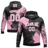 Custom Stitched Black Light Pink-White 3D Pattern Design Abstract Brush Stroke Sports Pullover Sweatshirt Hoodie