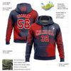 Custom Stitched Navy Red-White 3D Pattern Design Abstract Brush Stroke Sports Pullover Sweatshirt Hoodie