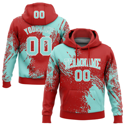 Custom Stitched Red Ice Blue-White 3D Pattern Design Abstract Brush Stroke Sports Pullover Sweatshirt Hoodie