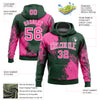 Custom Stitched Green Pink-White 3D Pattern Design Abstract Brush Stroke Sports Pullover Sweatshirt Hoodie