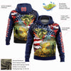 Custom Stitched Navy Red-White 3D American Flag And Smallmouth Bass Fish Fishing Sports Pullover Sweatshirt Hoodie