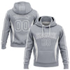 Custom Stitched Gray White 3D Pattern Design Color Blocking Stripe Sports Pullover Sweatshirt Hoodie