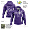 Custom Stitched Purple White 3D Pattern Design Color Blocking Stripe Sports Pullover Sweatshirt Hoodie