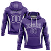 Custom Stitched Purple White 3D Pattern Design Color Blocking Stripe Sports Pullover Sweatshirt Hoodie