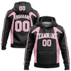 Custom Stitched Black Light Pink-White 3D Pattern Design Segmentation Patchwork Stripe Sports Pullover Sweatshirt Hoodie