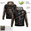 Custom Stitched Black White-Camo 3D Duck Gun Hunting Sports Pullover Sweatshirt Hoodie