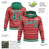 Custom Stitched Maroon Kelly Green-White 3D Christmas Sports Pullover Sweatshirt Hoodie