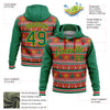 Custom Stitched Red Kelly Green-Gold 3D Christmas Sports Pullover Sweatshirt Hoodie