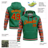 Custom Stitched Kelly Green Red-Gold 3D Christmas Sports Pullover Sweatshirt Hoodie