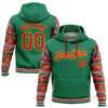 Custom Stitched Kelly Green Red-Gold 3D Christmas Sports Pullover Sweatshirt Hoodie