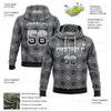 Custom Stitched Gray Black-White Fade 3D Pattern Design Geometric Square Shapes Sports Pullover Sweatshirt Hoodie