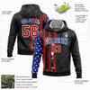 Custom Stitched Black Red-Royal 3D Golf Ball American Flag Sports Pullover Sweatshirt Hoodie