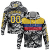 Custom Stitched Camo Yellow-US Navy Blue 3D Colombia Colombian Flag Sports Pullover Sweatshirt Salute To Service Hoodie