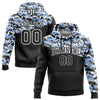 Custom Stitched Camo Black Light Blue-Steel Gray 3D Sports Pullover Sweatshirt Salute To Service Hoodie