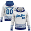 Custom Stitched White US Navy Blue-Sky Blue Christmas 3D Sports Pullover Sweatshirt Hoodie