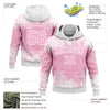 Custom Stitched Light Pink White Christmas Snowflakes 3D Sports Pullover Sweatshirt Hoodie