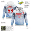 Custom Stitched Light Blue Red-White Christmas Snowflakes 3D Sports Pullover Sweatshirt Hoodie