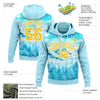 Custom Stitched Lakes Blue Yellow-White Christmas Snowflakes 3D Sports Pullover Sweatshirt Hoodie