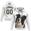 Custom Stitched White Black-Cream 3D Pattern Design Border Collie Sports Pullover Sweatshirt Hoodie