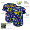 Custom Royal Light Yellow-Black 3D Funny Christmas Authentic Baseball Jersey