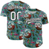 Custom Teal White-Black 3D Funny Christmas Authentic Baseball Jersey