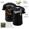 Custom Black White 3D Pattern Design Black History Month Authentic Baseball Jersey