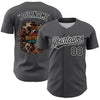 Custom Steel Gray Black-White 3D Pattern Design Black History Month Authentic Baseball Jersey