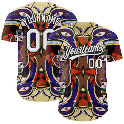 Custom Dark Purple White-Black 3D Pattern Design Black History Month Authentic Baseball Jersey