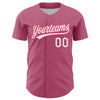 Custom Pink White-Neon Pink 3D Love Heart Valentine's Day Authentic Baseball Jersey