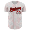 Custom White Red-Black 3D Love Heart Valentine's Day Authentic Baseball Jersey