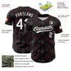 Custom Black White 3D Love Heart Valentine's Day Authentic Baseball Jersey