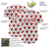 Custom White Red 3D Love Heart Valentine's Day Authentic Baseball Jersey