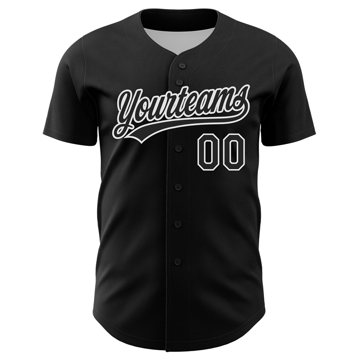 Custom Black White 3D Funny Christmas Authentic Baseball Jersey