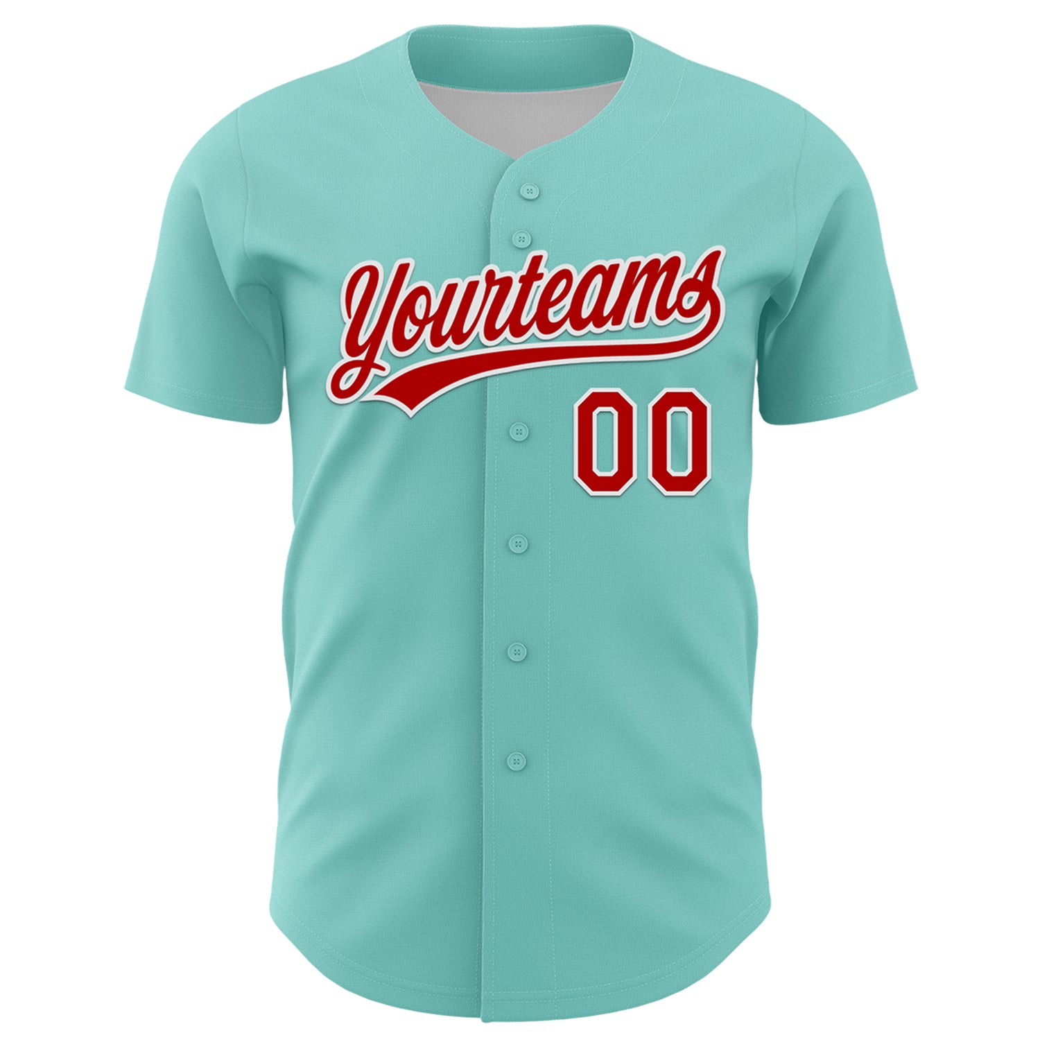 Custom Ice Blue Red-White 3D Funny Christmas Authentic Baseball Jersey